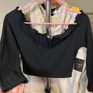 2-PC Black Crop/Skirt